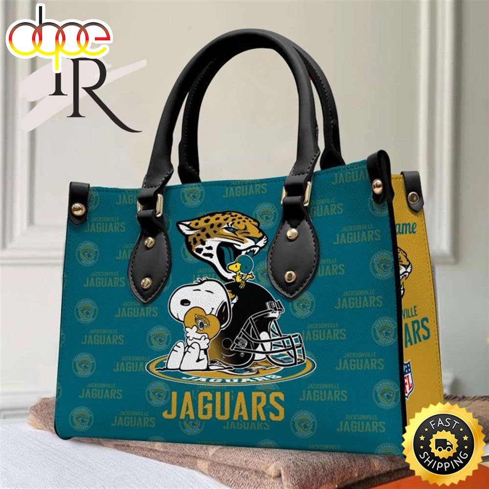 Jacksonville Jaguars NFL Snoopy Women Premium Leather Hand Bag 1 L5a7lk