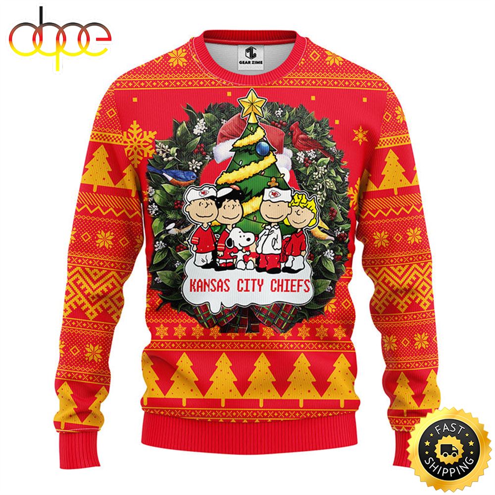 Kansas City Chiefs Snoopy Dog Christmas Ugly Sweater 1 K3amwz