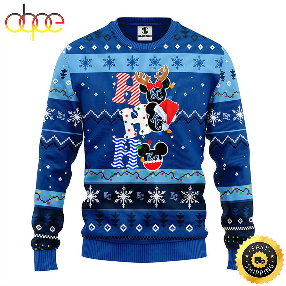 Kansas City Royals Hohoho Mickey Christmas Ugly Sweater 1 Fgrm5o