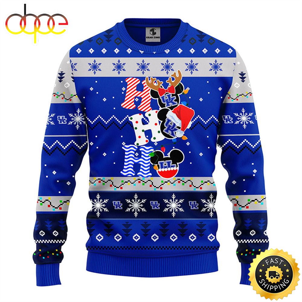 Kentucky Wildcats Hohoho Mickey Christmas Ugly Sweater 1 Cv6dd1