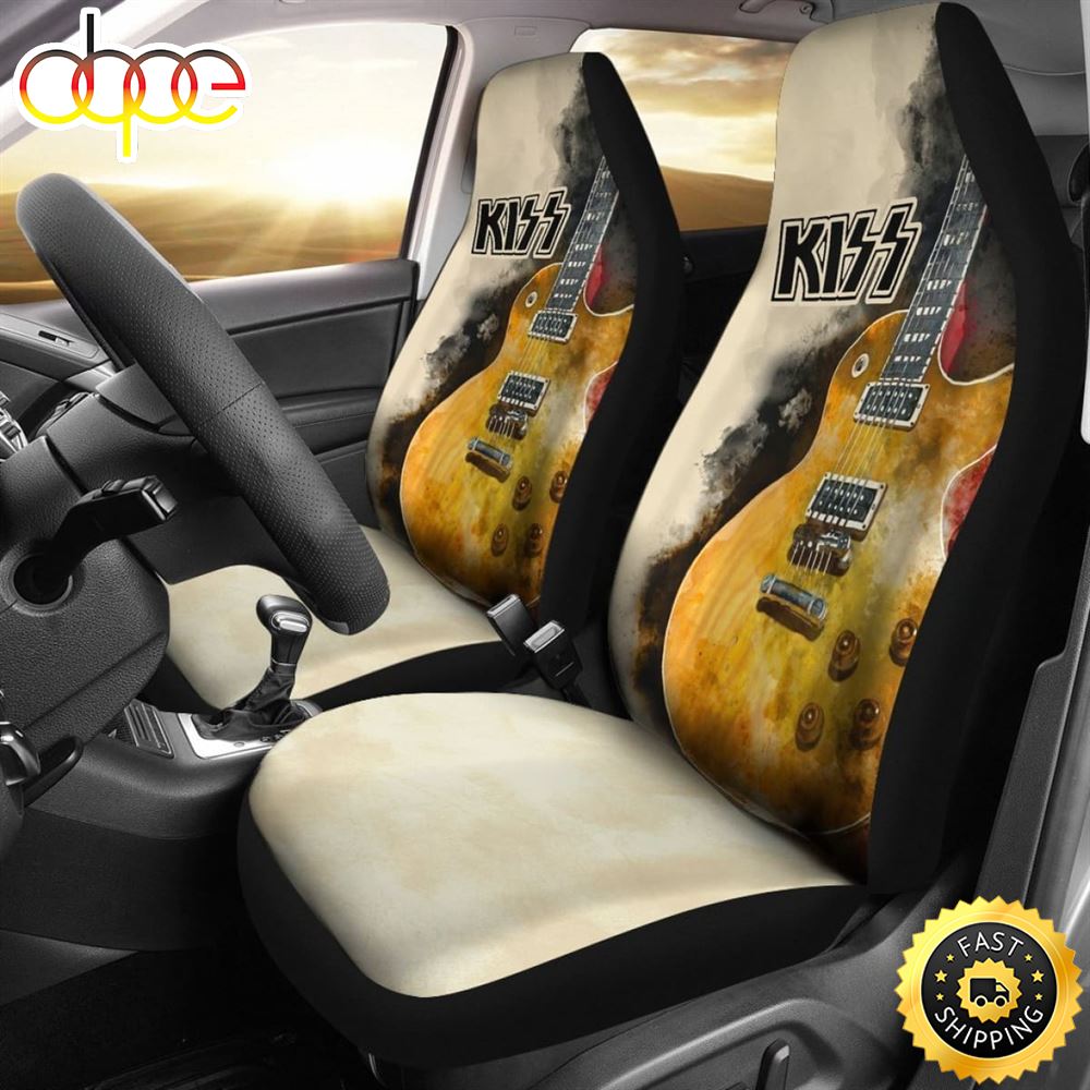 Kiss Car Seat Covers Guitar Rock Band Fan Bqhzcr