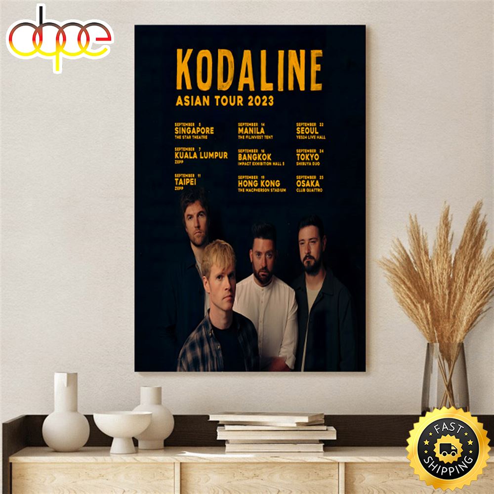 Kodaline Announces Asia Tour 2023 Poster Canvas Pvpin5