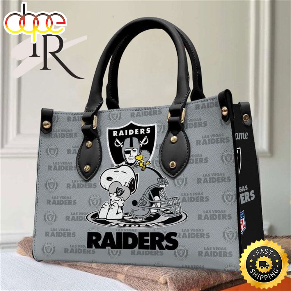 Las Vegas Raiders NFL Snoopy Women Premium Leather Hand Bag 1 H2foap