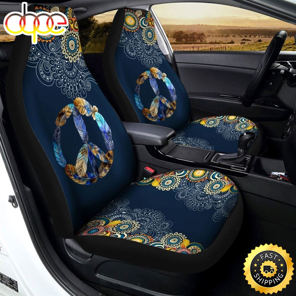 Mandala Hippie Peace Car Seat Covers Custom Car Accessories Mov8wn