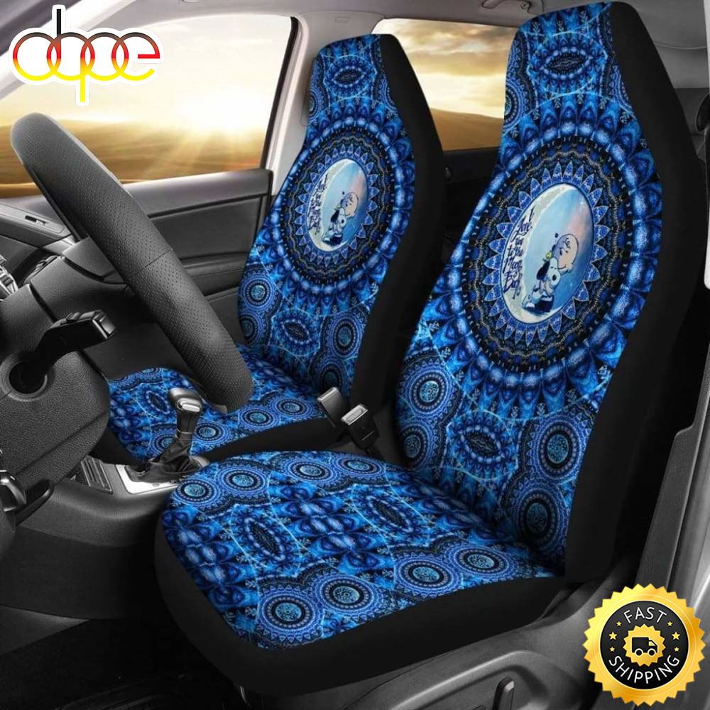 Mandala Love Snoopy Blue Pattern Car Seat Covers Universal Fit 1 Vgoivk