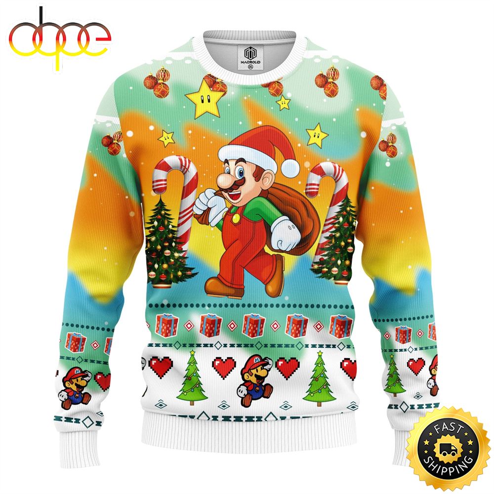 Mario Amazing Gift Idea Thanksgiving Gift Ugly Sweater Hdwtbf