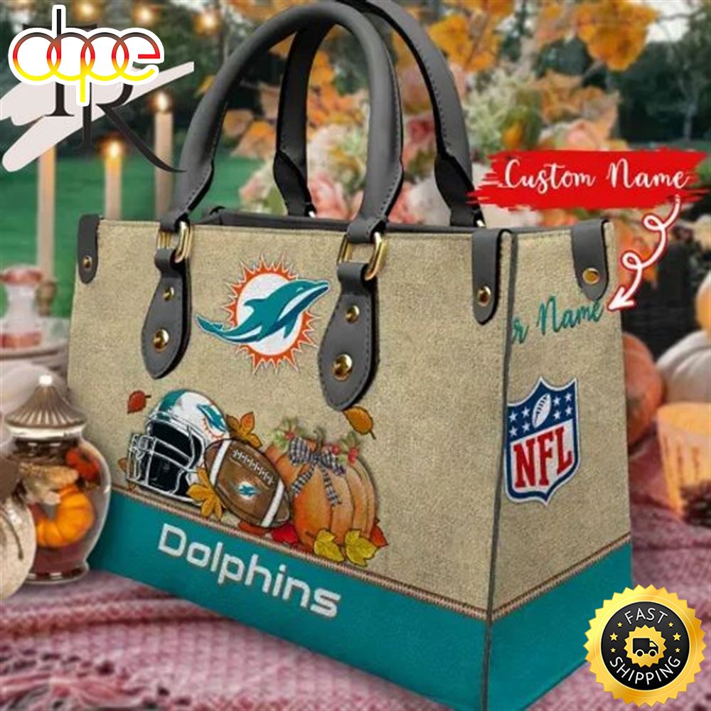 Miami Dolphins Autumn Women Leather Hand Bag Gmmxm3