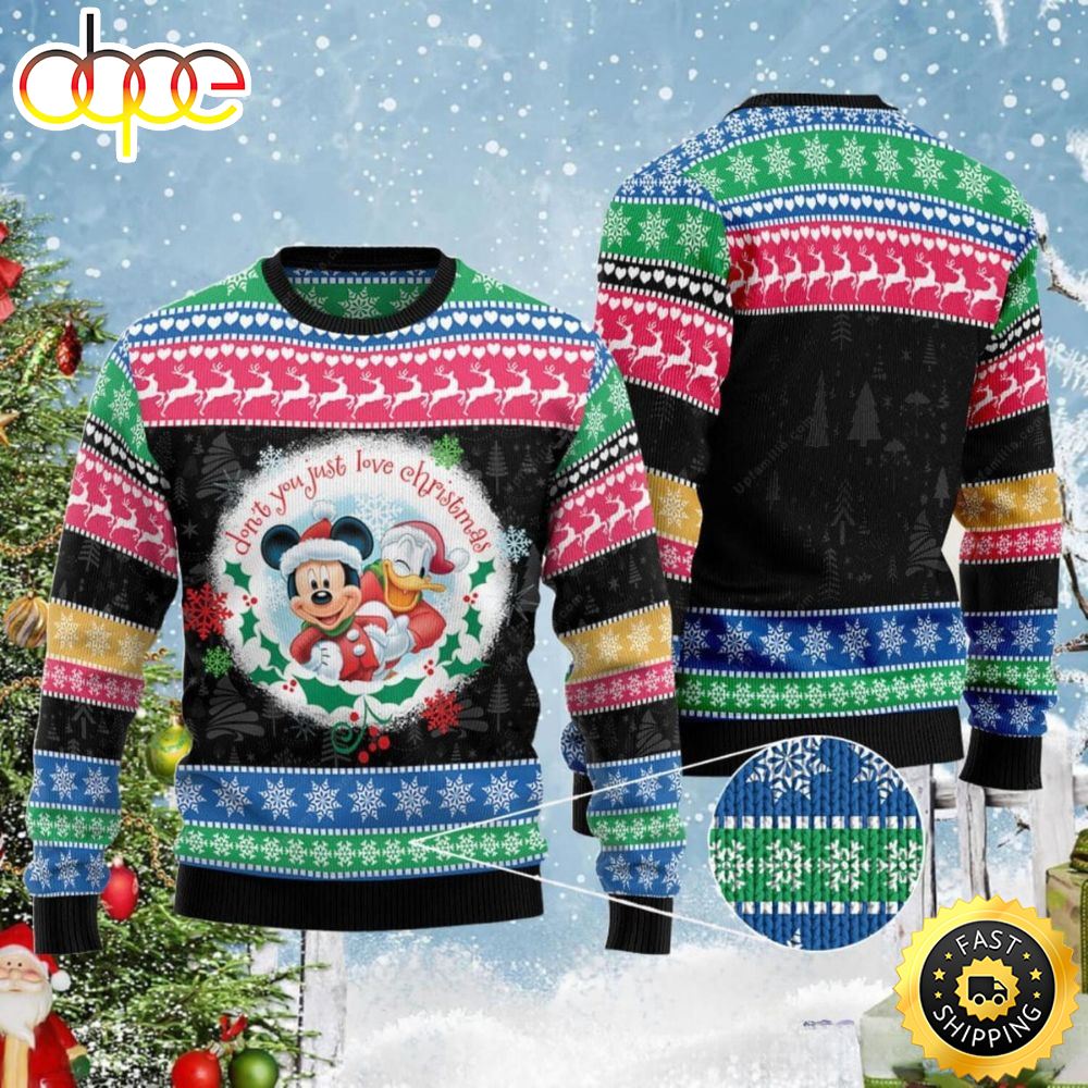 Mickey And Donald Disney Ugly Christmas Sweater 1 R4a6rh