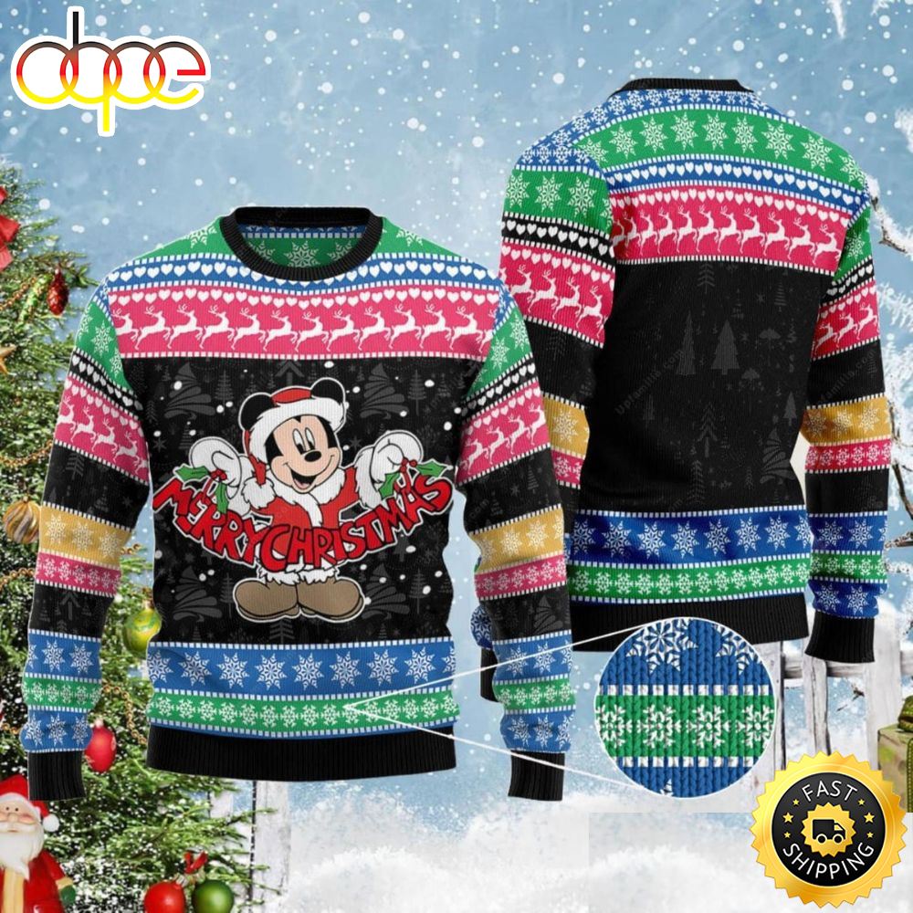 Mickey Merry Christmas Cartoon Disney Ugly Xmas Sweater 1 Mj7rju