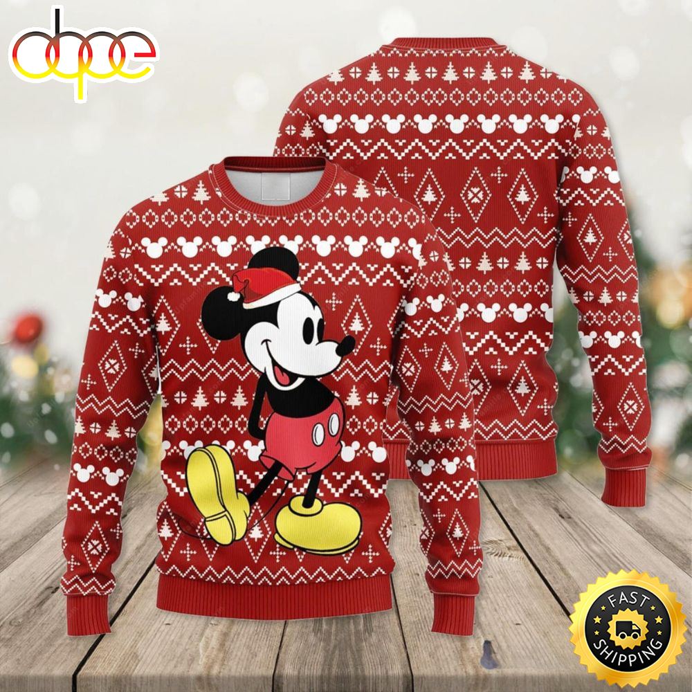 Mickey Mouse Vintage Disney Ugly Christmas Sweater 1 Cxsoqs