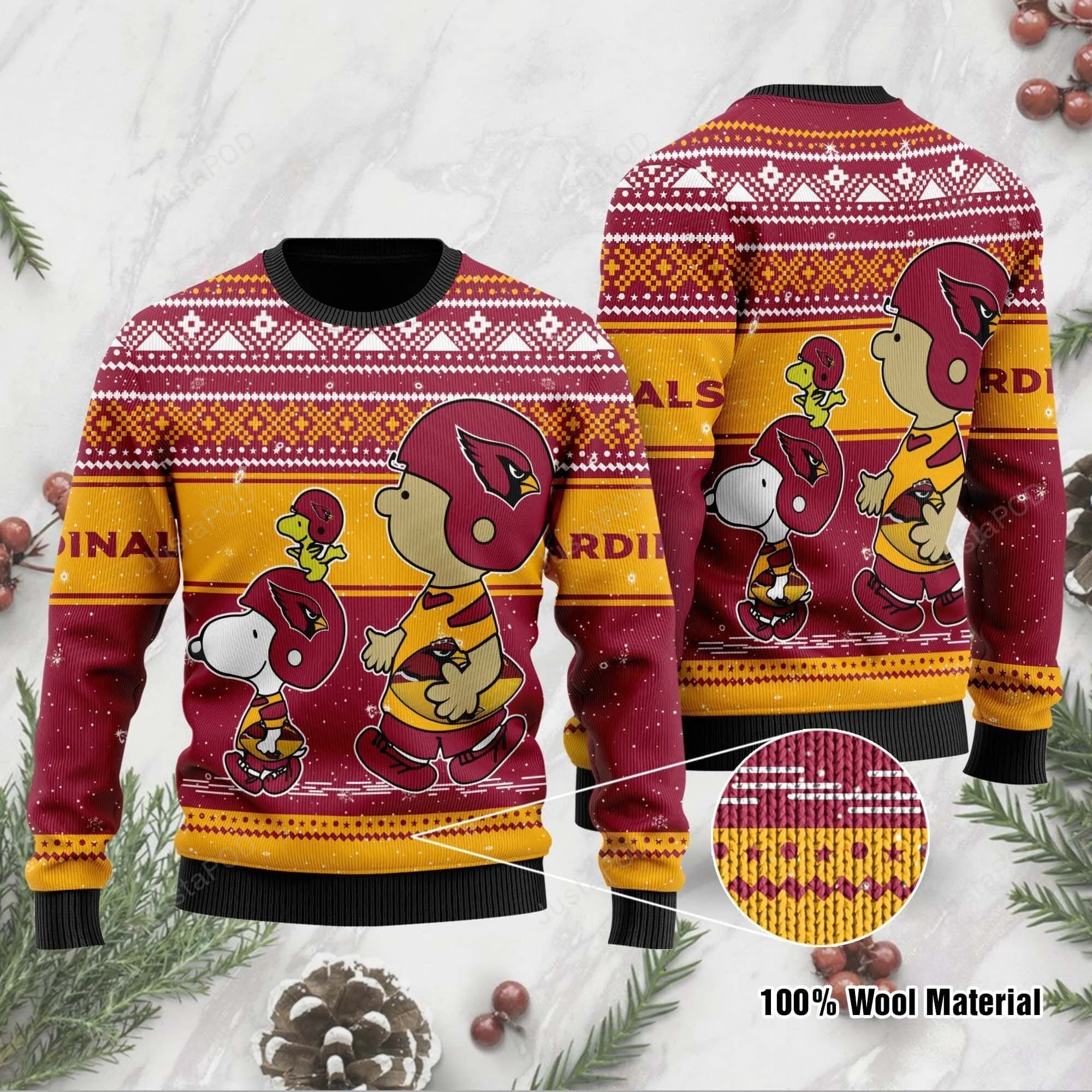 NFL Arizona Cardinals Snoopy Christmas Ugly Sweater Cz2tzp