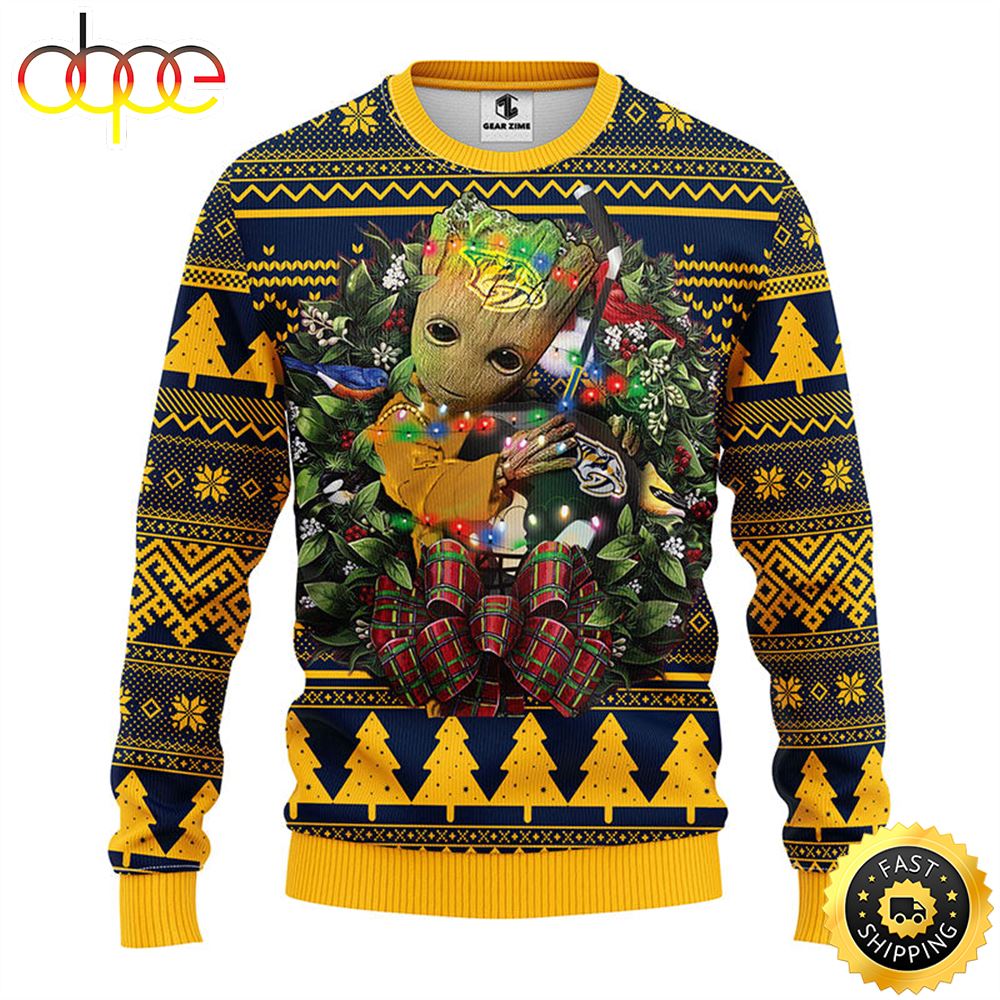 Nashville predators sales christmas sweater