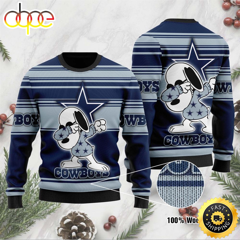 NFL Snoopy Dab Dallas Cowboys Christmas Ugly Sweater Emu3pm