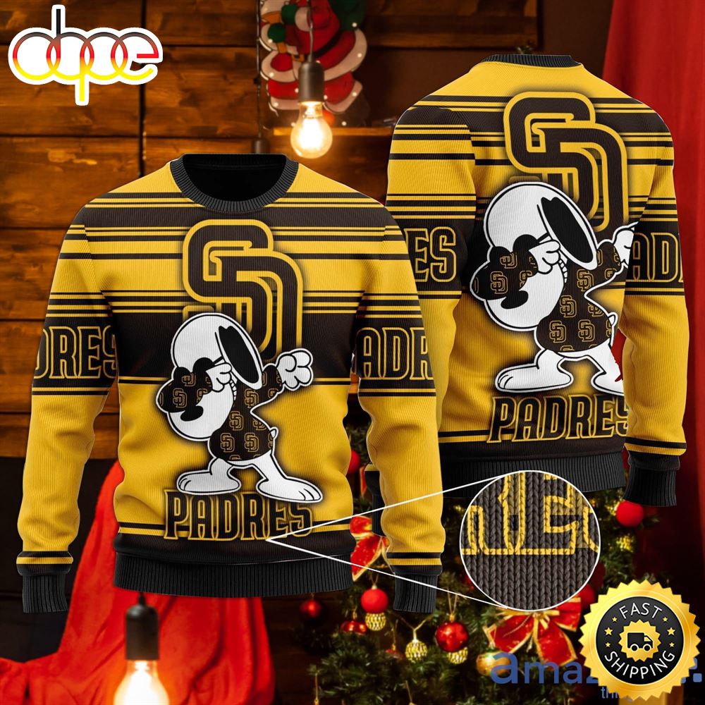 NFL Snoopy Love San Diego Padres Ugly Christmas Sweater Eas7iy