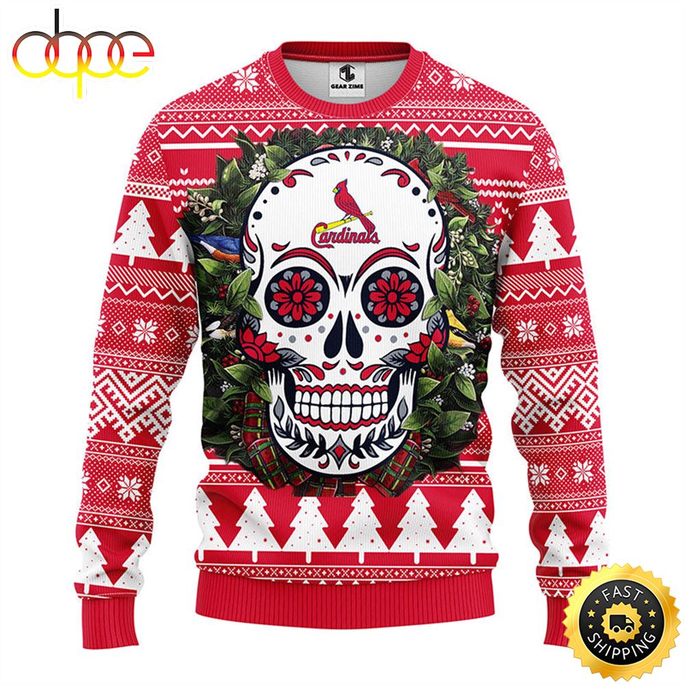 NFL St. Louis Cardinals Skull Flower Ugly Christmas Ugly Sweater Hwmlwa