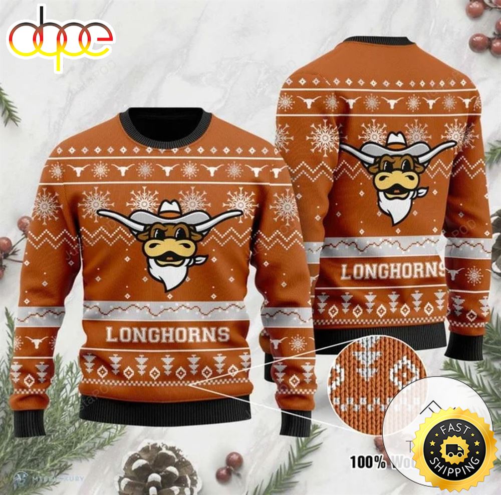 NFL Texas Longhorns Football Ugly Christmas Sweater Bns6up
