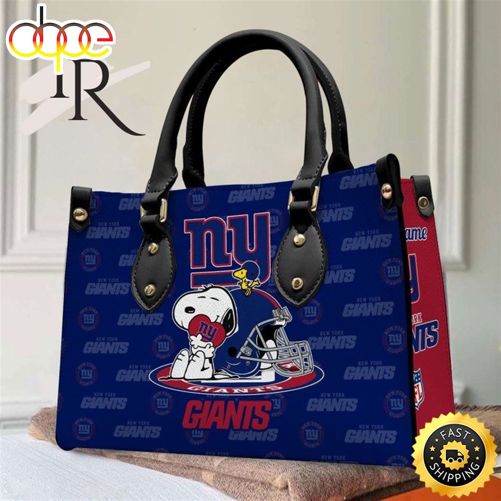 New York Giants NFL Snoopy Women Premium Leather Hand Bag 1 Lp2vhz