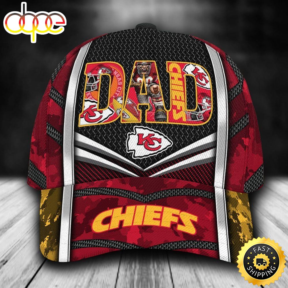 Nfl Kansas City Chiefs Dad Custom Name 3d Cap Ky7wco