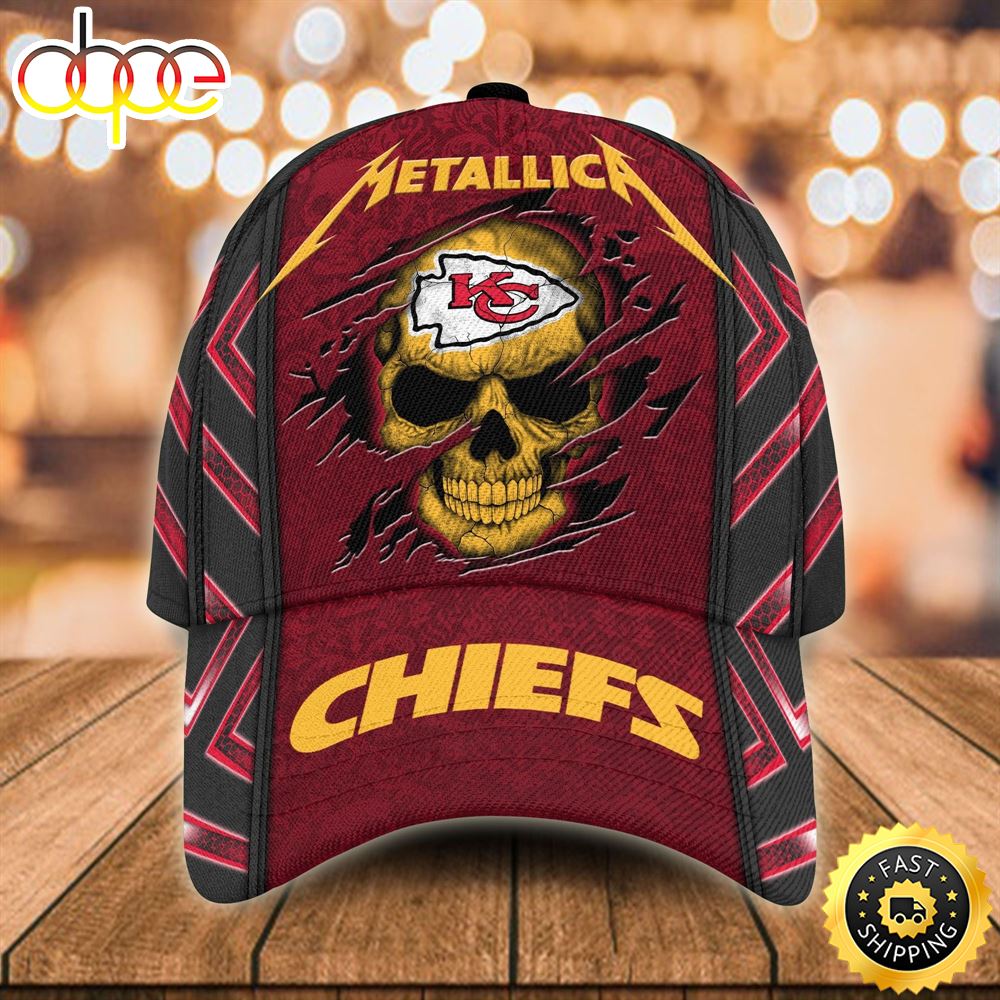 Nfl Kansas City Chiefs Metallica 3d Cap Wy0zcy