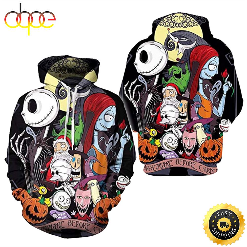 Nightmare Before Christmas Hoodie 3D All Over Print Wiod7m