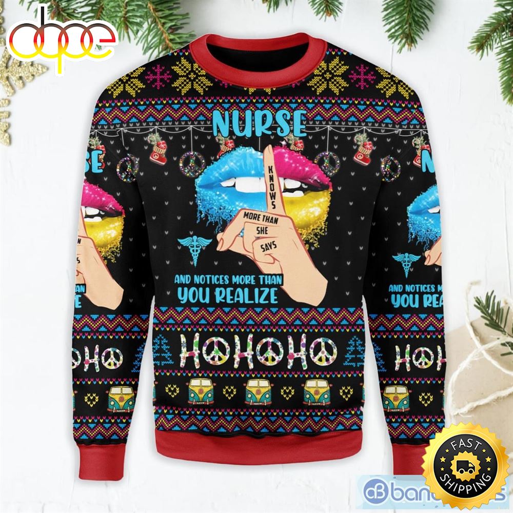 Nurse Life Hippie Ugly Christmas Sweater Ajye0f