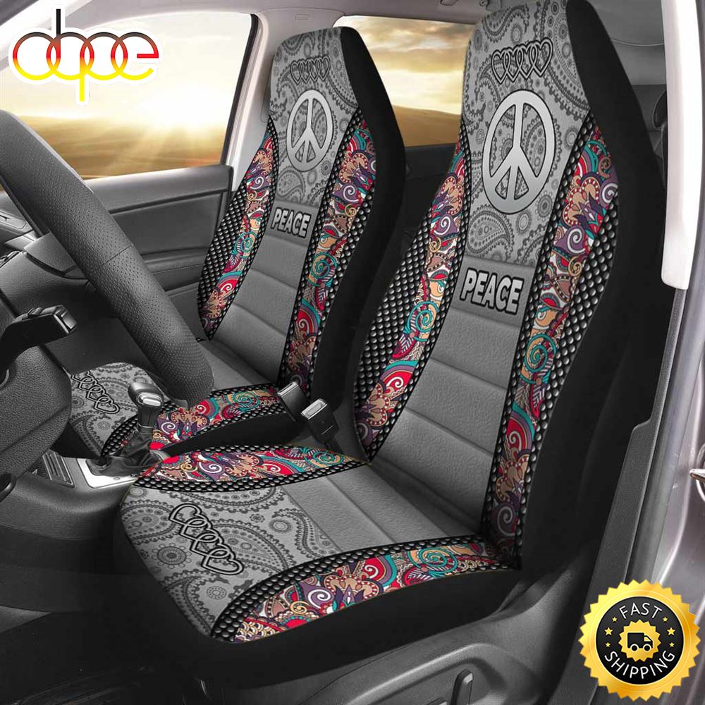 Peace Hippie All Over Print On Car Seat Covers Hippie Front Car Seat Cover Dyrhrf