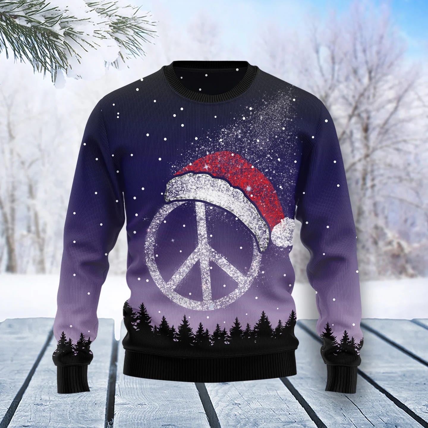 Peace Hippie Ugly Christmas Sweater Qvdwb7