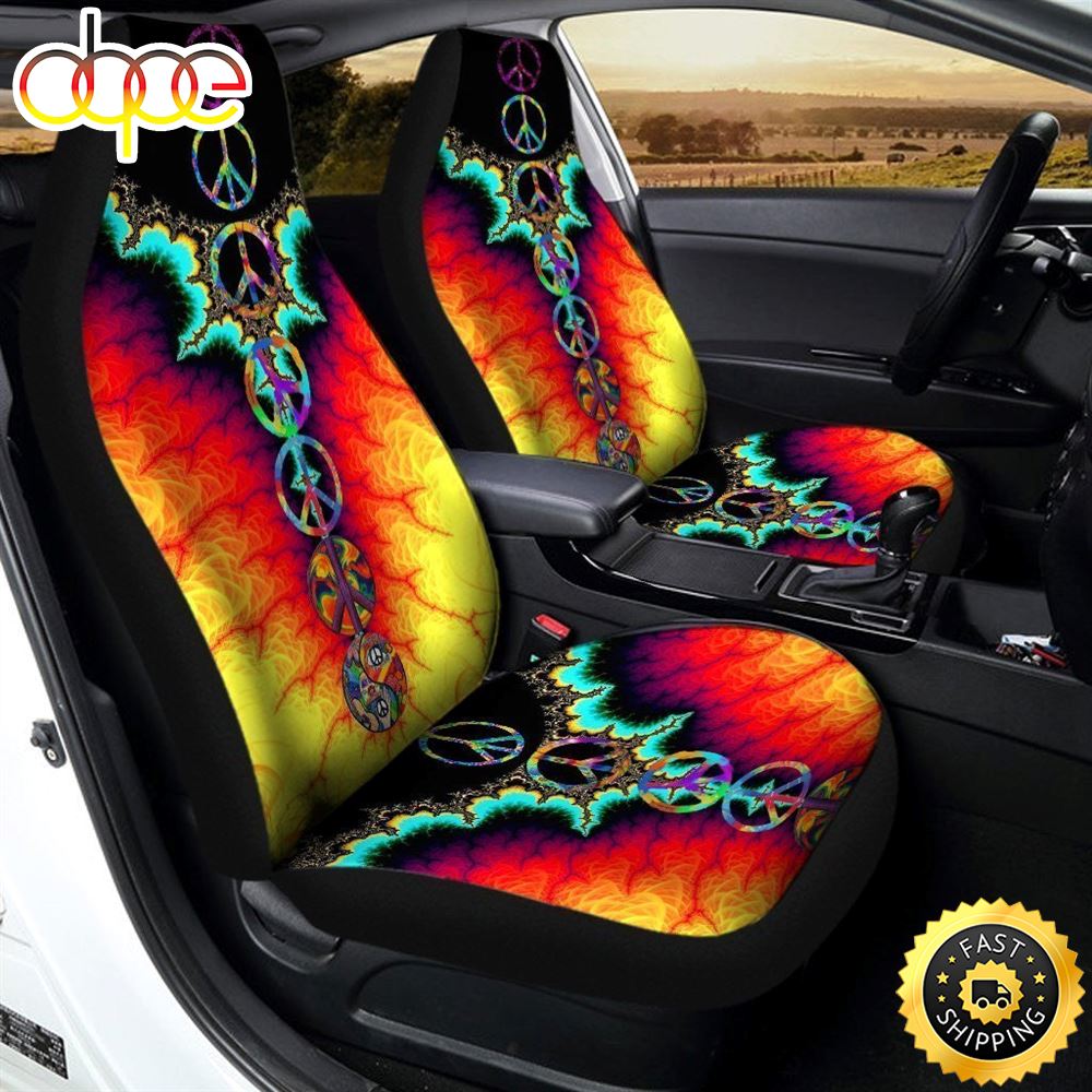 Peace Symbols Car Seat Covers Custom Hippie Car Accessories Zj4gfe