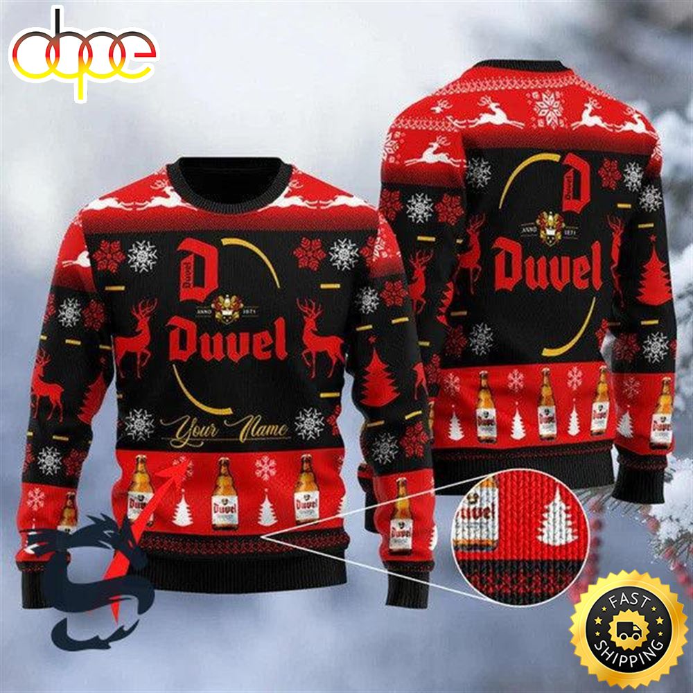 Personalized Black Duvel Beer Ugly Beer Sweater 1 Ybnqa6