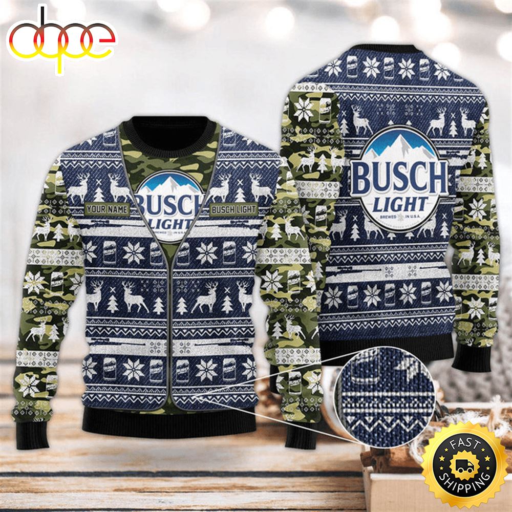 Merry Xmas Miller Lite Beer AOP Print Christmas Ugly Sweater For