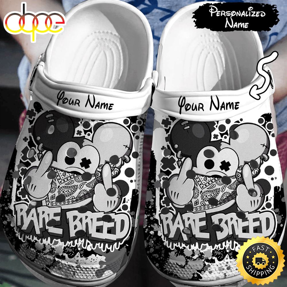Personalized Mickey Mouse Rare Breed Crocs 3d Clog Shoes Qxhnwc