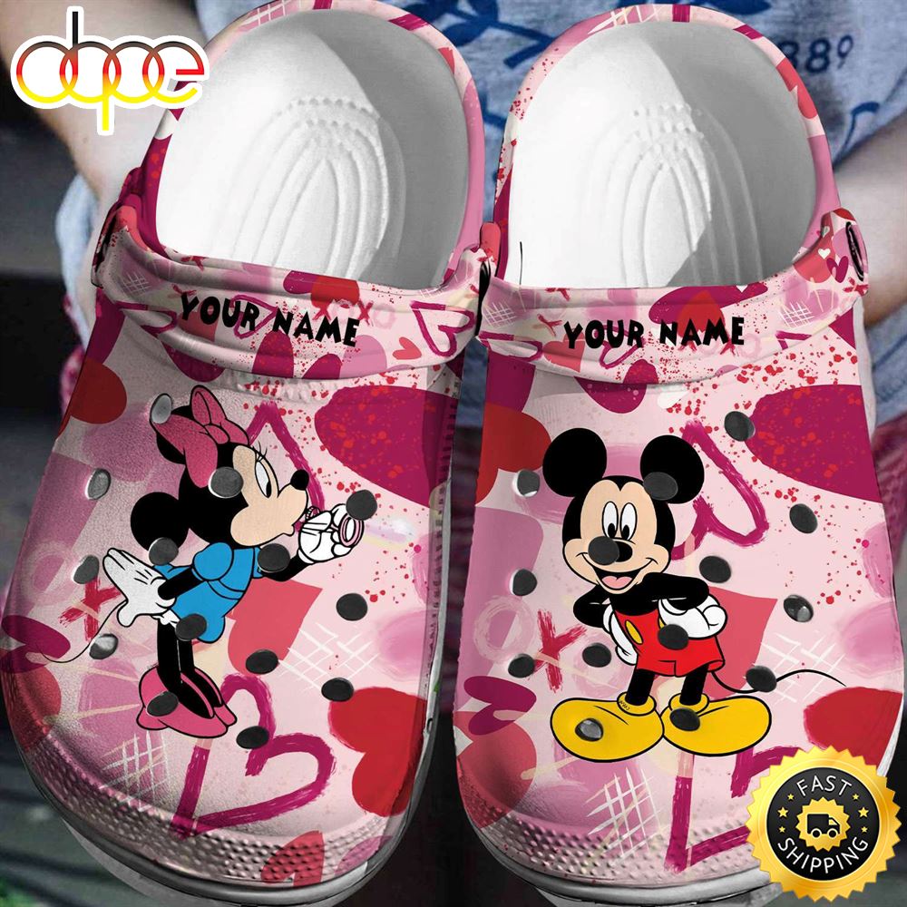 Personalized Pink Mickey Minnie Crocs 3d Clog Shoes Joowkr