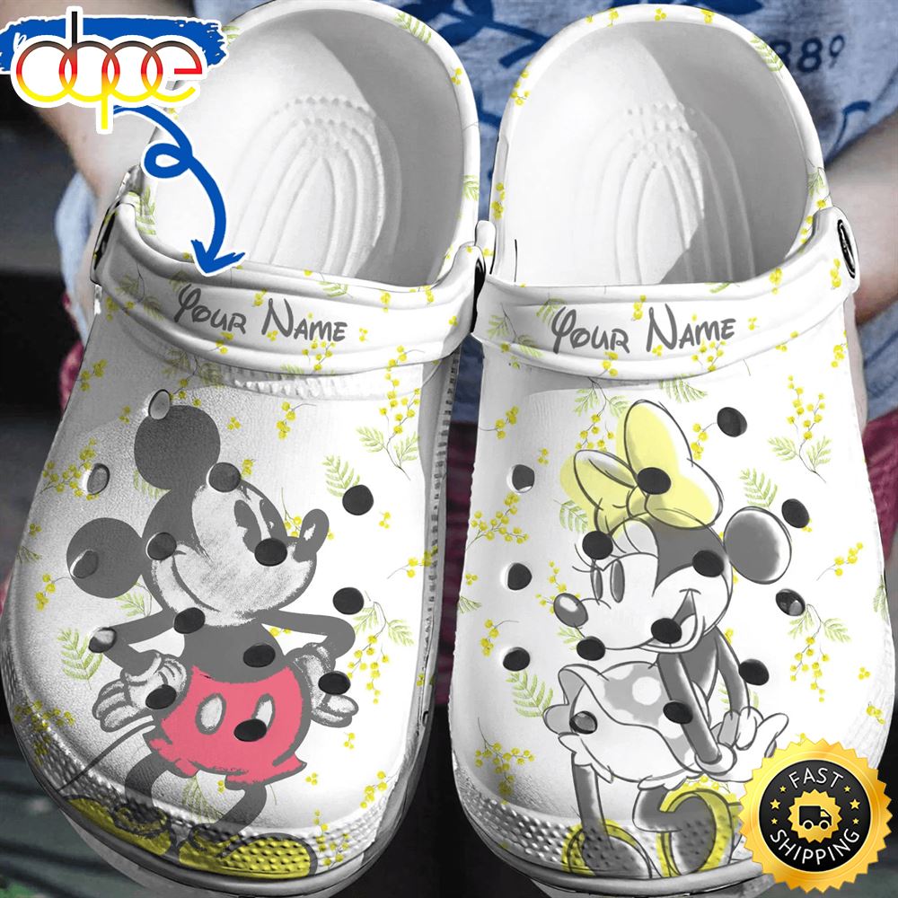 Personalized Yellow Mickey Minnie Crocs 3d Clog Shoes Jyufyq