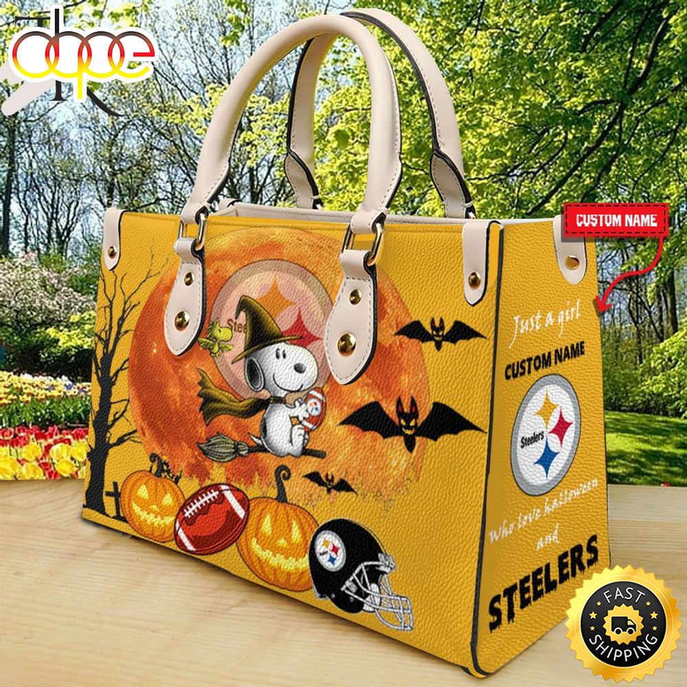 Pittsburgh Steelers NFL Snoopy Halloween Women Leather Hand Bag 1 Imfamr