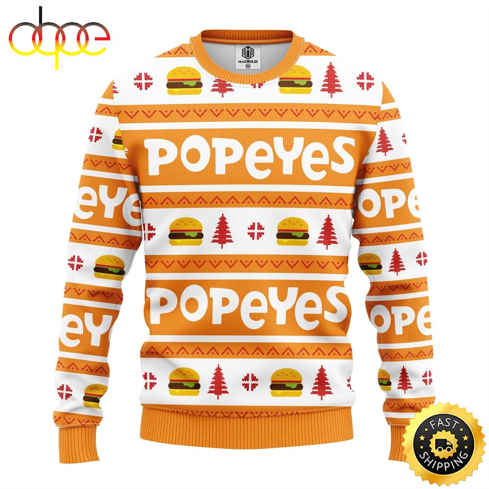 Popeyes Amazing Gift Idea Thanksgiving Gift Ugly Sweater Wmwqvo