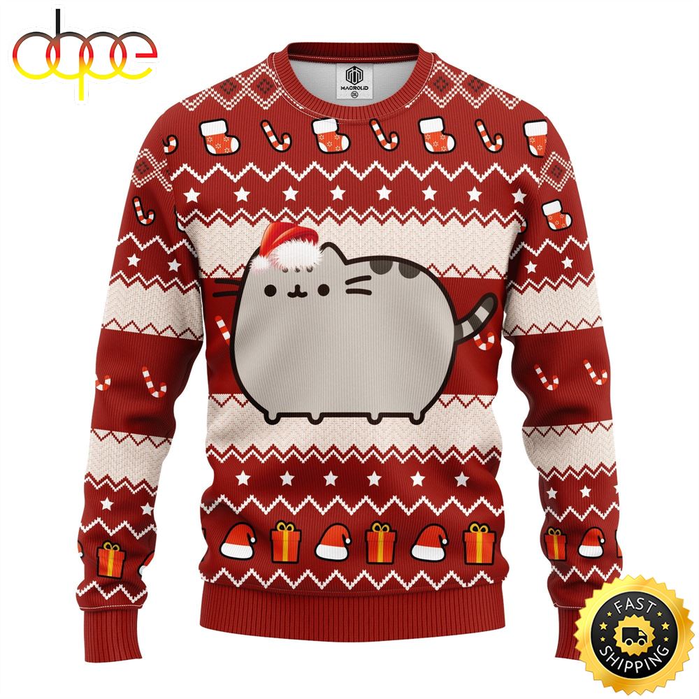 Pusheen Amazing Gift Idea Thanksgiving Gift Ugly Sweater Acvqm9