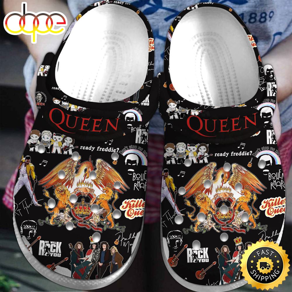 Queen Music Crocs Crocband Clogs Shoes Comfortable For Men Women And Kids Bncgxq