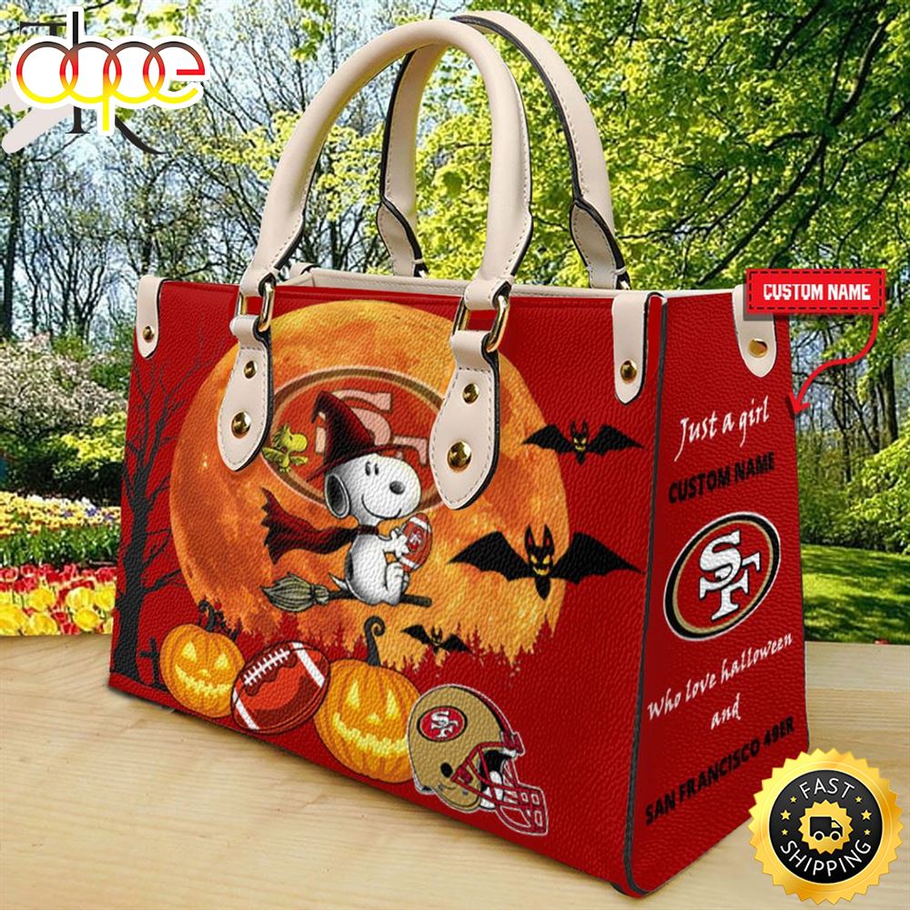 San Francisco 49ers NFL Snoopy Halloween Women Leather Hand Bag 1 Cwxaqj