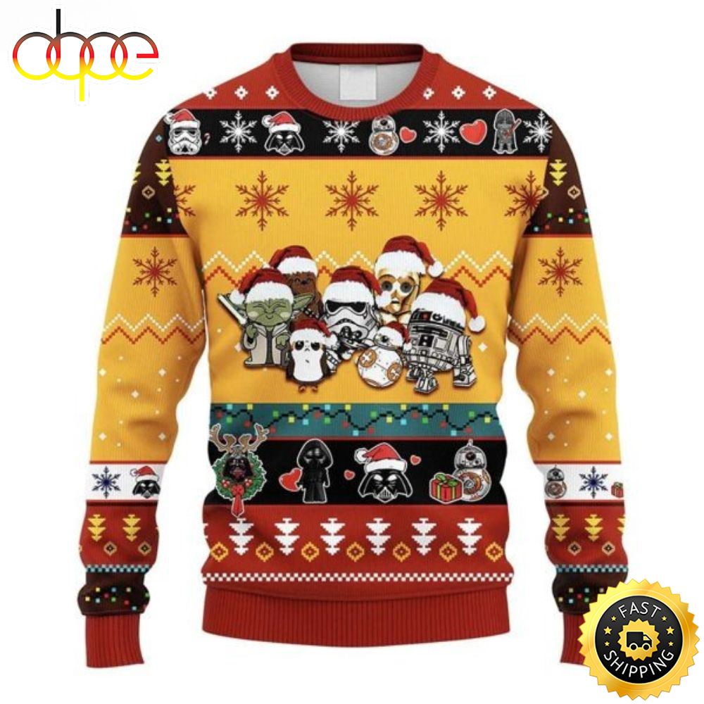 Cincinnati Bengals Baby Yoda Star Wars Christmas Light Ugly Sweater - Bengals  Christmas Sweater –