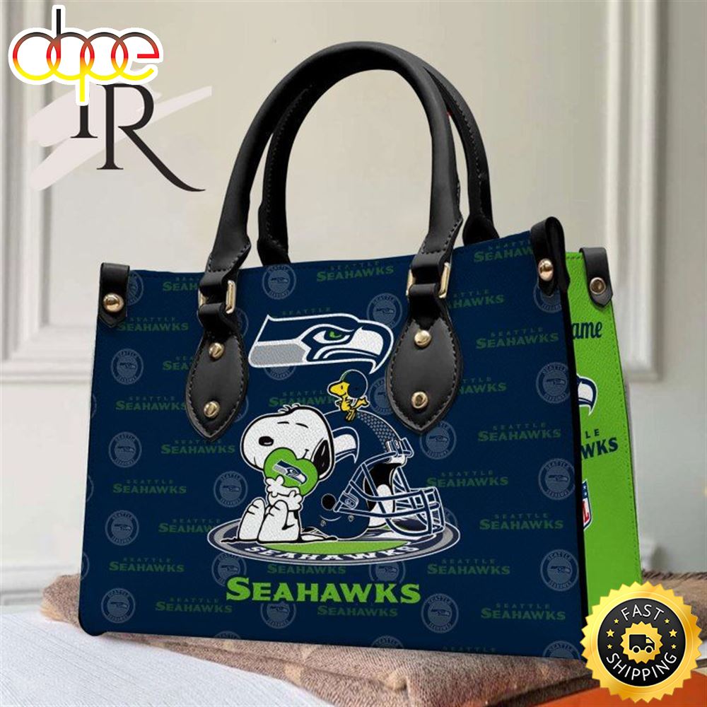 Seattle Seahawks NFL Snoopy Women Premium Leather Hand Bag 1 Rgep5n