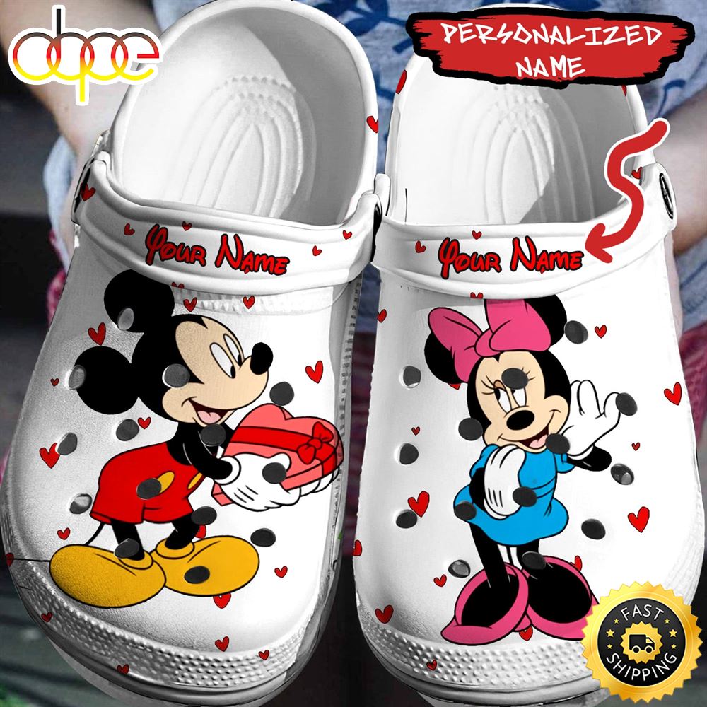 Signature Disney Personalized Mickey Minnie Crocs 3d Clog Shoes Al9psg