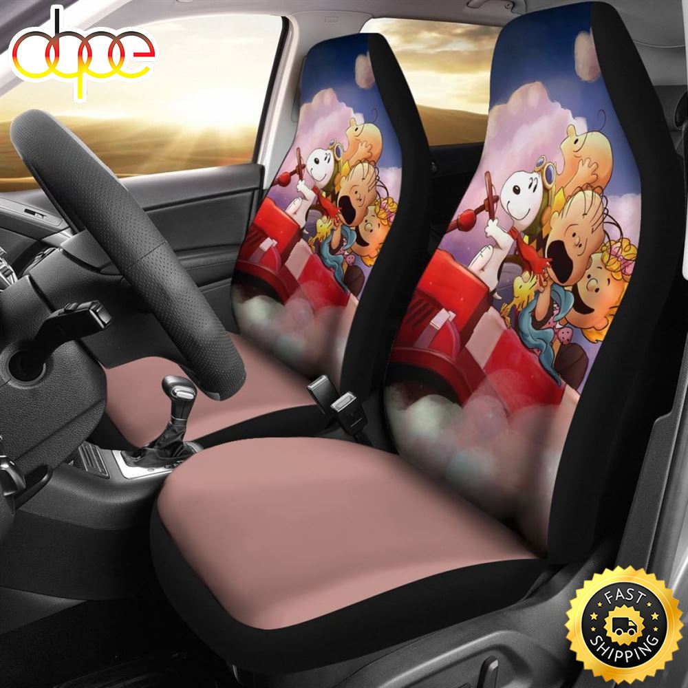 Snoopy And Cloud Dream Car Seat Covers Amazing Best Gift Ideas Universal Fit 1 Vo74t2
