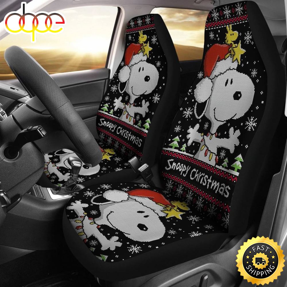 Snoopy Christmas Fan Art Car Seat Cover Universal Fit 1 Joj6uj