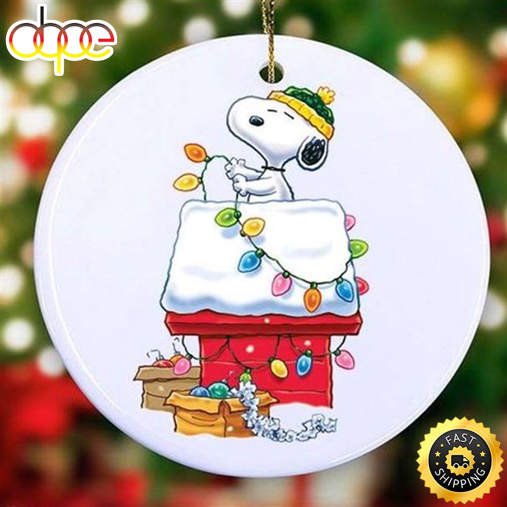 Snoopy Doghouse Christmas Ornament Snoopy Christmas Lights Decorations Snoopy Xmas Dekql4
