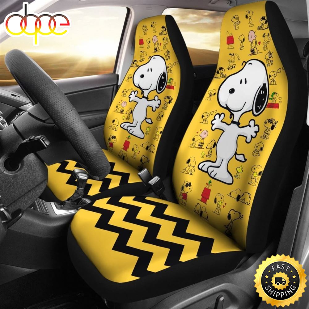 Snoopy Hug Car Seat Covers Gift Idea For Fan Universal Fit 1 Plrvpf