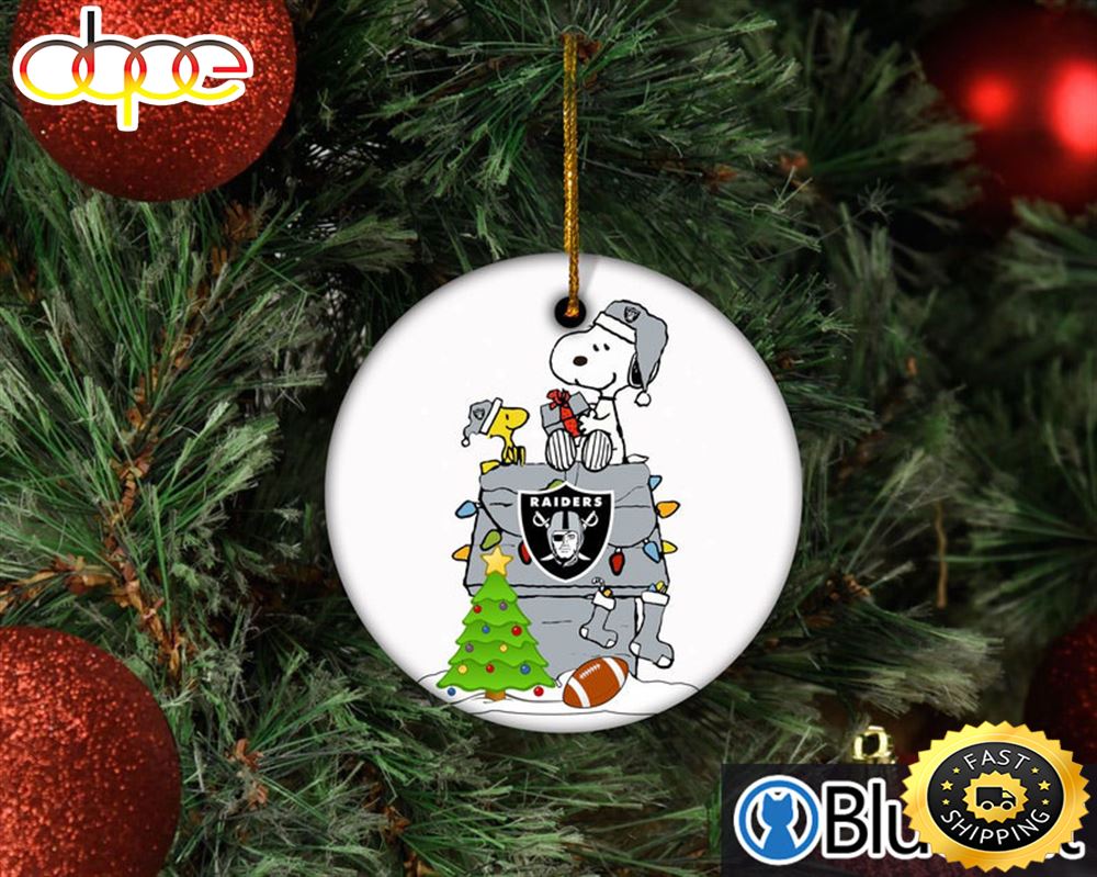Snoopy Las Vegas Raiders NFL Christmas 2023 Ornament Wphdeh