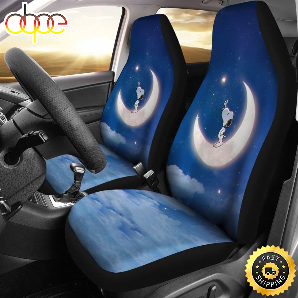 Snoopy With Crescent Moon The Stars Car Seat Covers Universal Fit 1 Z7phcf