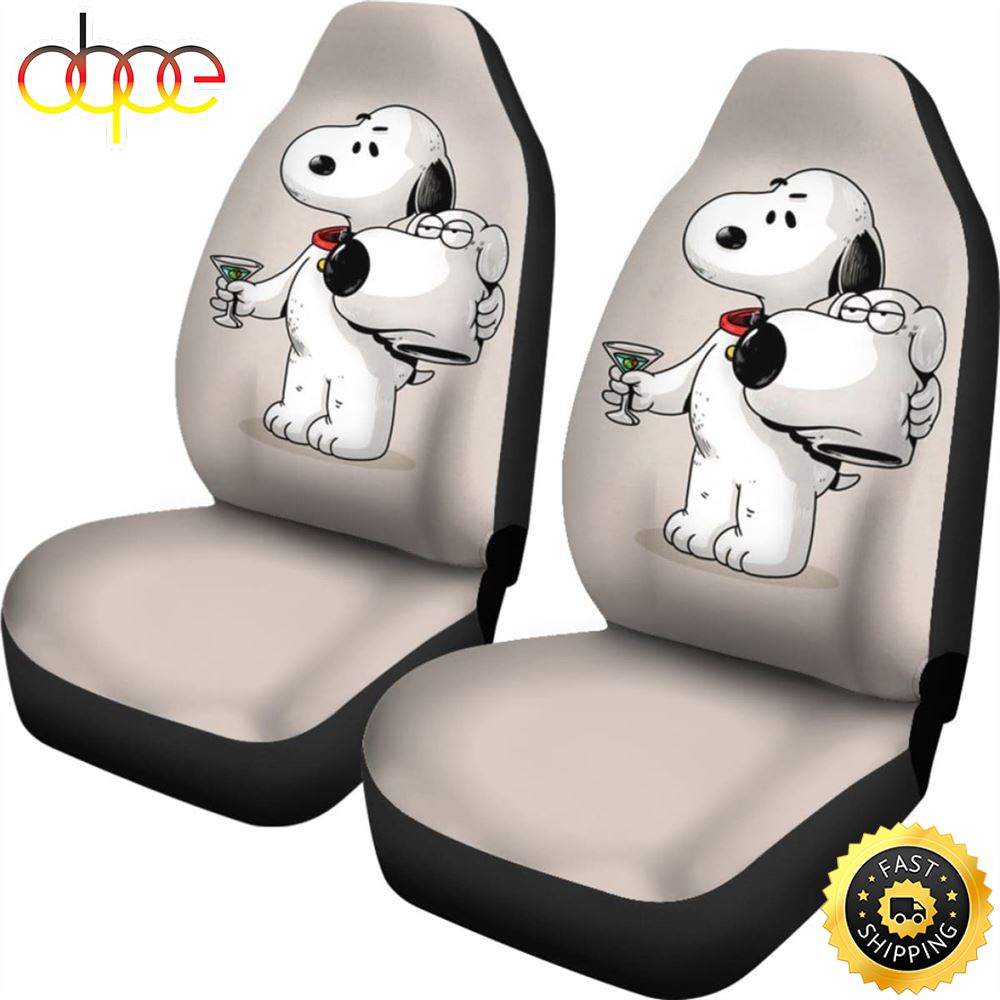 Snoopy X Brian Car Seat Covers Amazing Best Gift Ideas Universal Fit 1 Ngiutj
