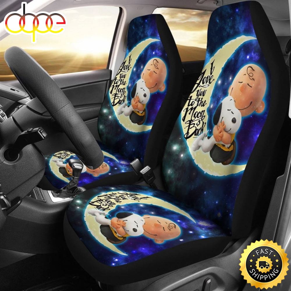 Snoopy And Charley Car Seat Covers Cartoon Fan Gift Universal Fit 1 Iwo9xi