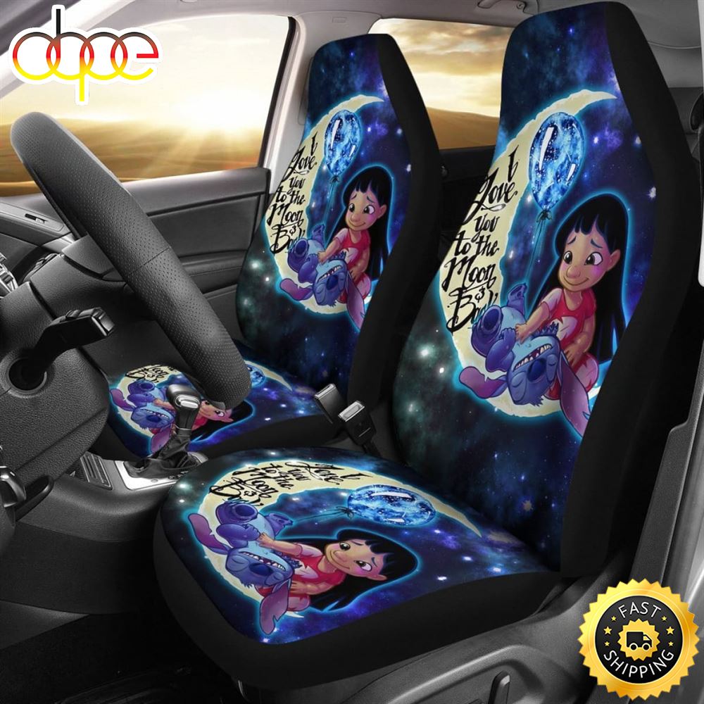 Stich And Lilo Cute Car Seat Covers Cartoon Fan Gift Universal Fit Ekx7uq